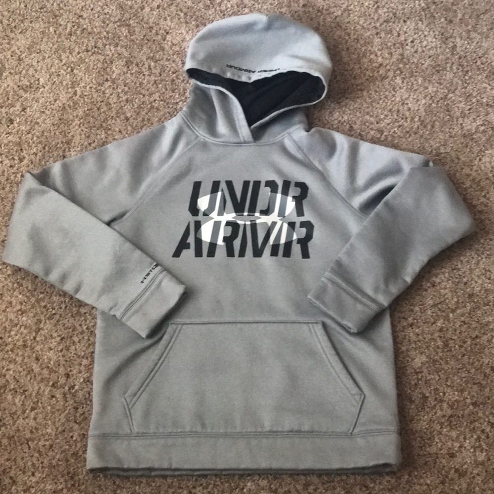 Boy youth medium gray Under Armour hoodie